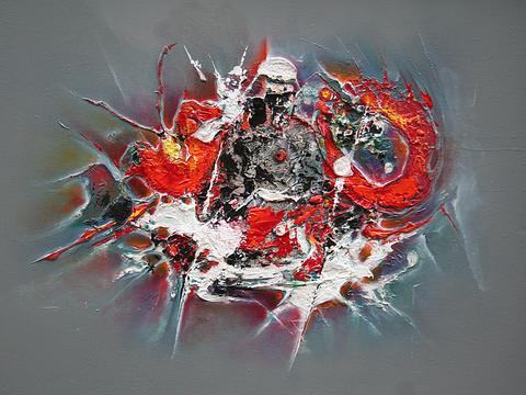 Astéroïde, tableau abstrait de Philippe Cloart