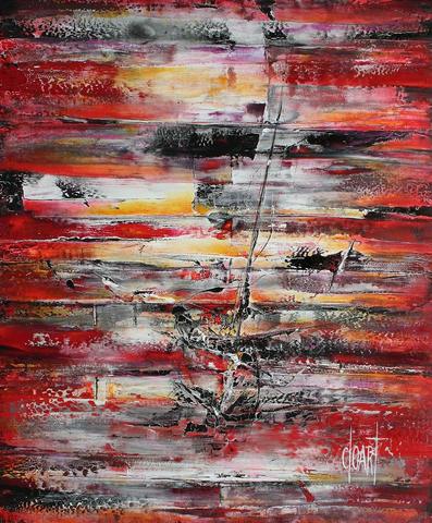 Bateau, tableau abstrait de Philippe Cloart
