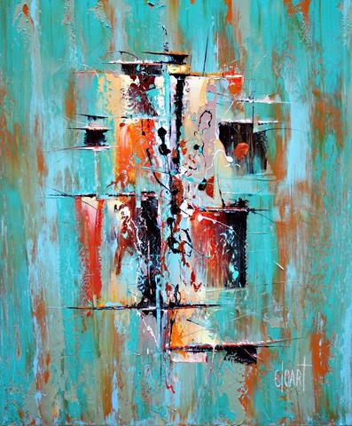 Équilibre 02, tableau abstrait de Philippe Cloart