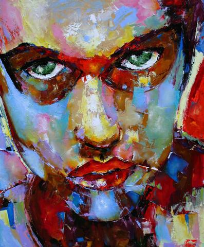 Sans titre (visage), tableau de Philippe Cloart