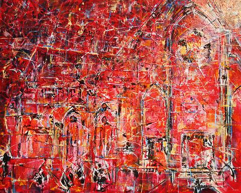La Cathédrale, tableau abstrait de Philippe Cloart