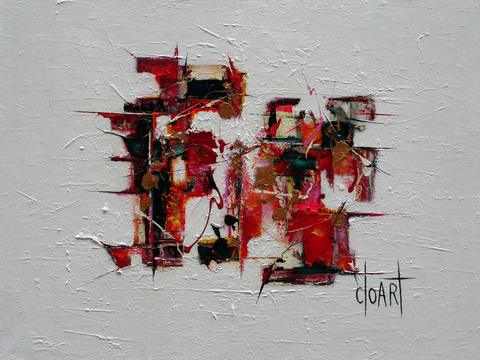 Le couple, tableau abstrait de Philippe Cloart