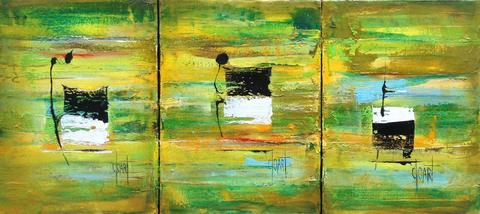 Nature (triptyque), tableau abstrait de Philippe Cloart