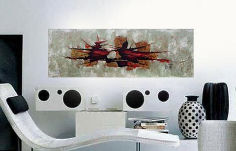 Or, tableau de Philippe Cloart, présenté dans un intérieur (mise en situation)