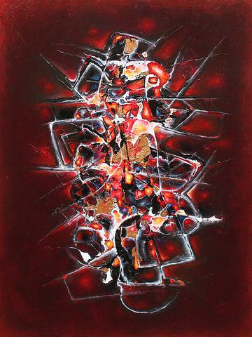 Personnage, tableau abstrait de Philippe Cloart