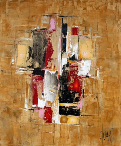 Philosophie caramel, tableau abstrait de Philippe Cloart