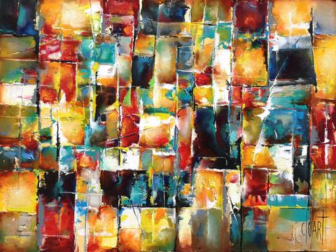 Red House, tableau abstrait de Philippe Cloart