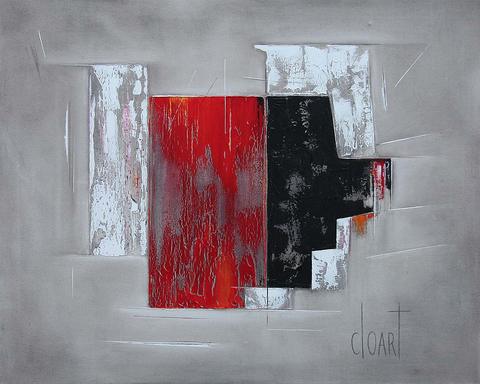 Sans titre (vitesse gris), tableau abstrait de Philippe Cloart