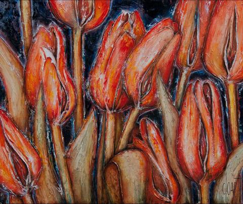 Tulipes, tableau de Philippe Cloart