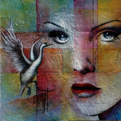 Visage Annita, tableau de Philippe Cloart