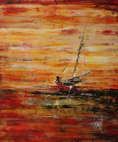 Voilier, tableau abstrait de Philippe Cloart